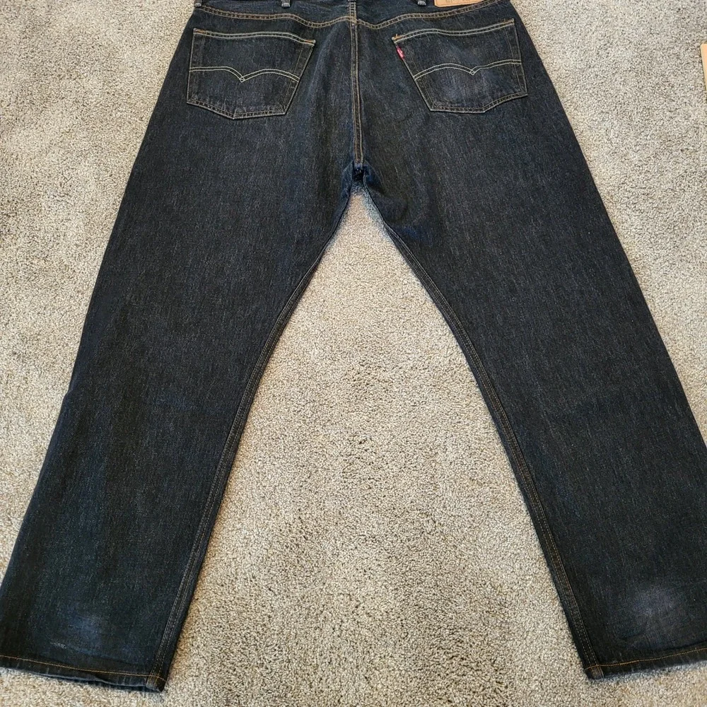 Levi's 501 Original Fit Black Wash Jeans W42 L32 Mens‎ Denim Cotton Button Fly